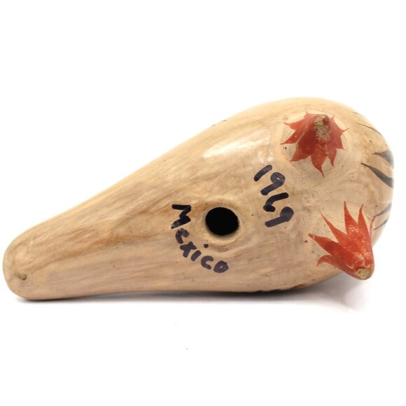 Vintage 1969 Tonala Pottery Mexican Folk Art Hand Painted Dove Bird Figurine - Picture 6 of 6